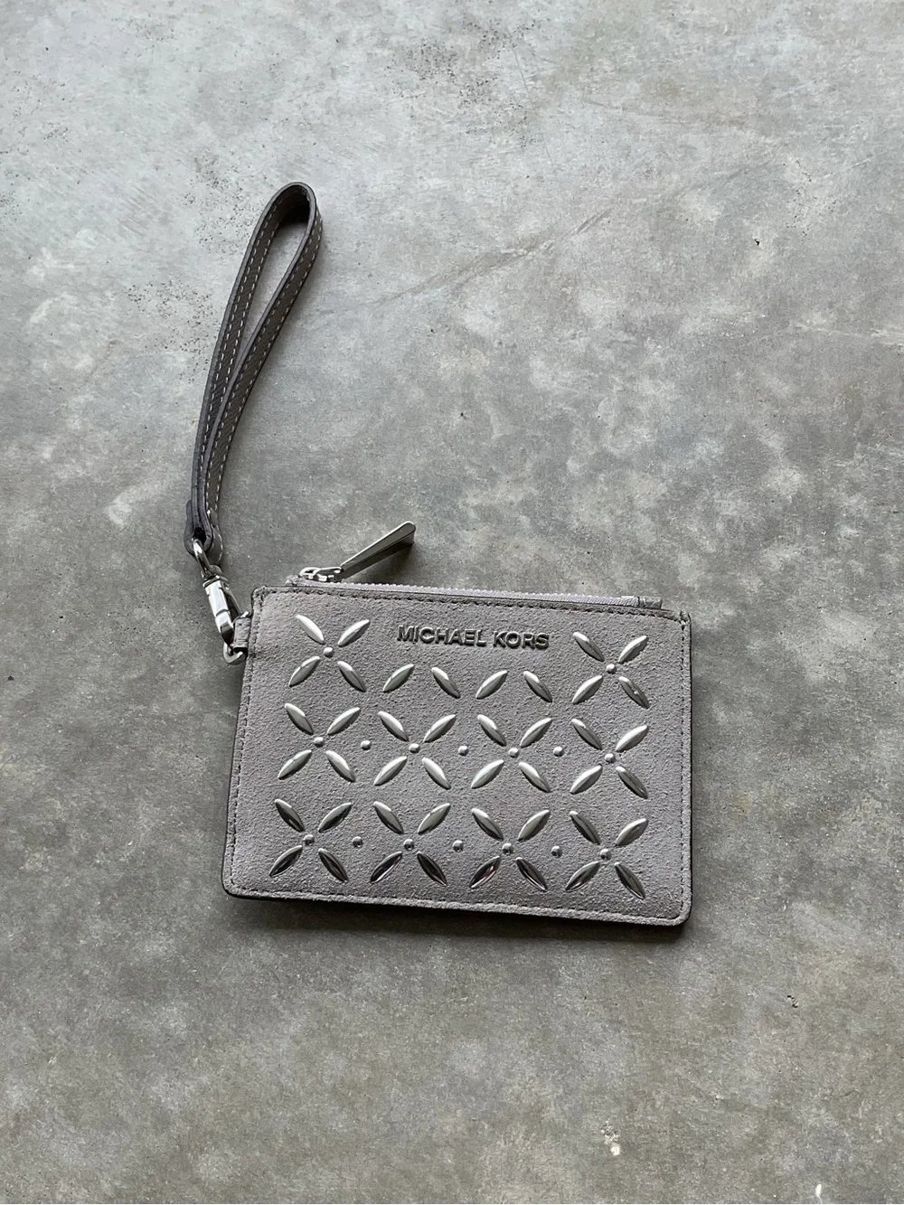 Michael Kors Gray with Silver Accents Wristlet Card Case - Picture 3 of 10